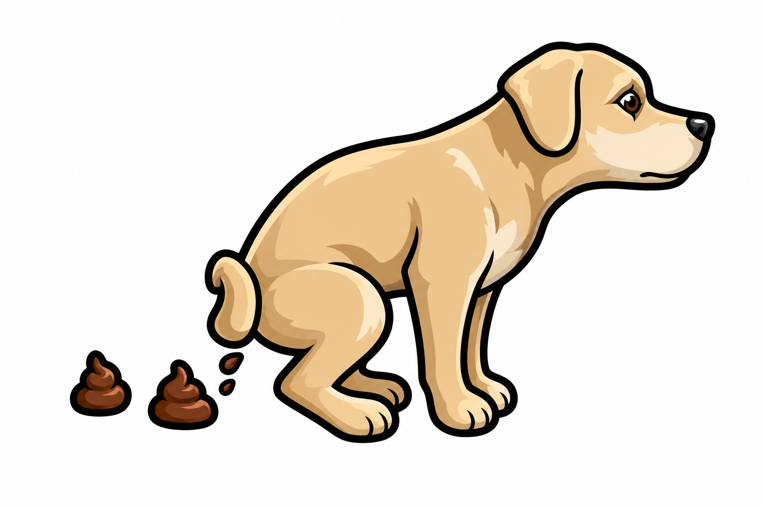 Pooping Dog sitting sticker, wide format